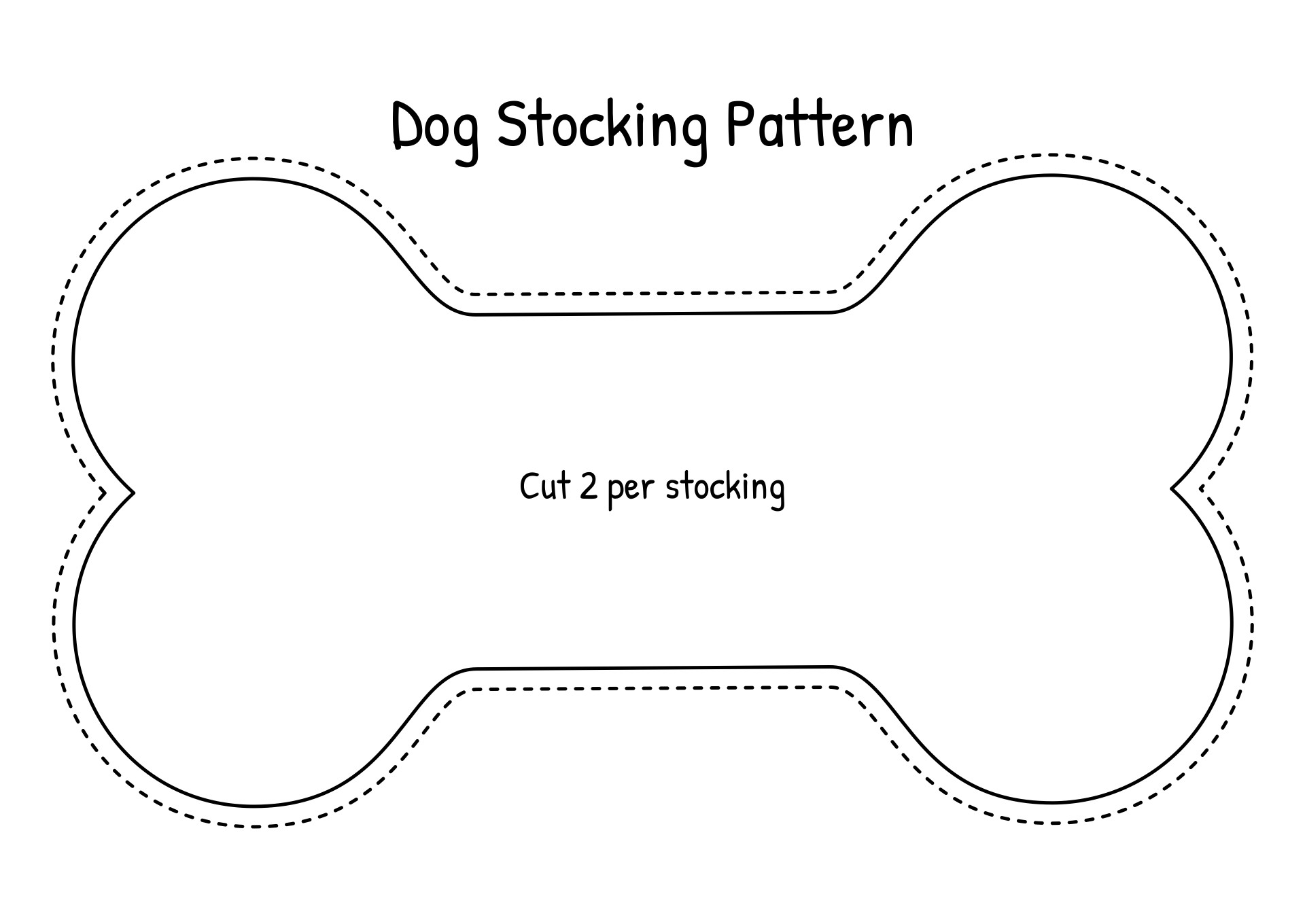 Printable Dog Bone Stocking Pattern