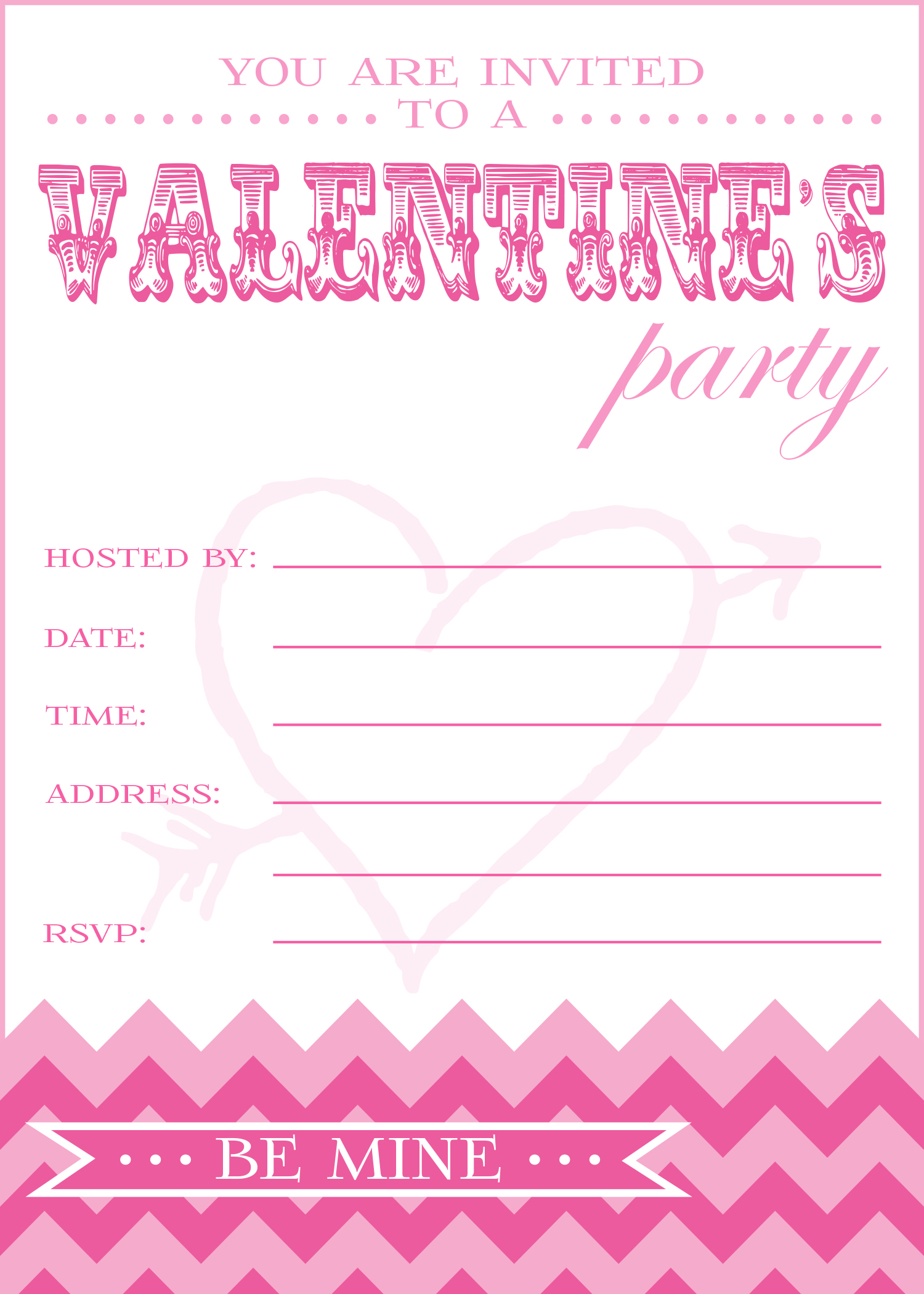 4 Best Images Of Valentine s Day Party Invitation Printable Free Valentine Party Invitation