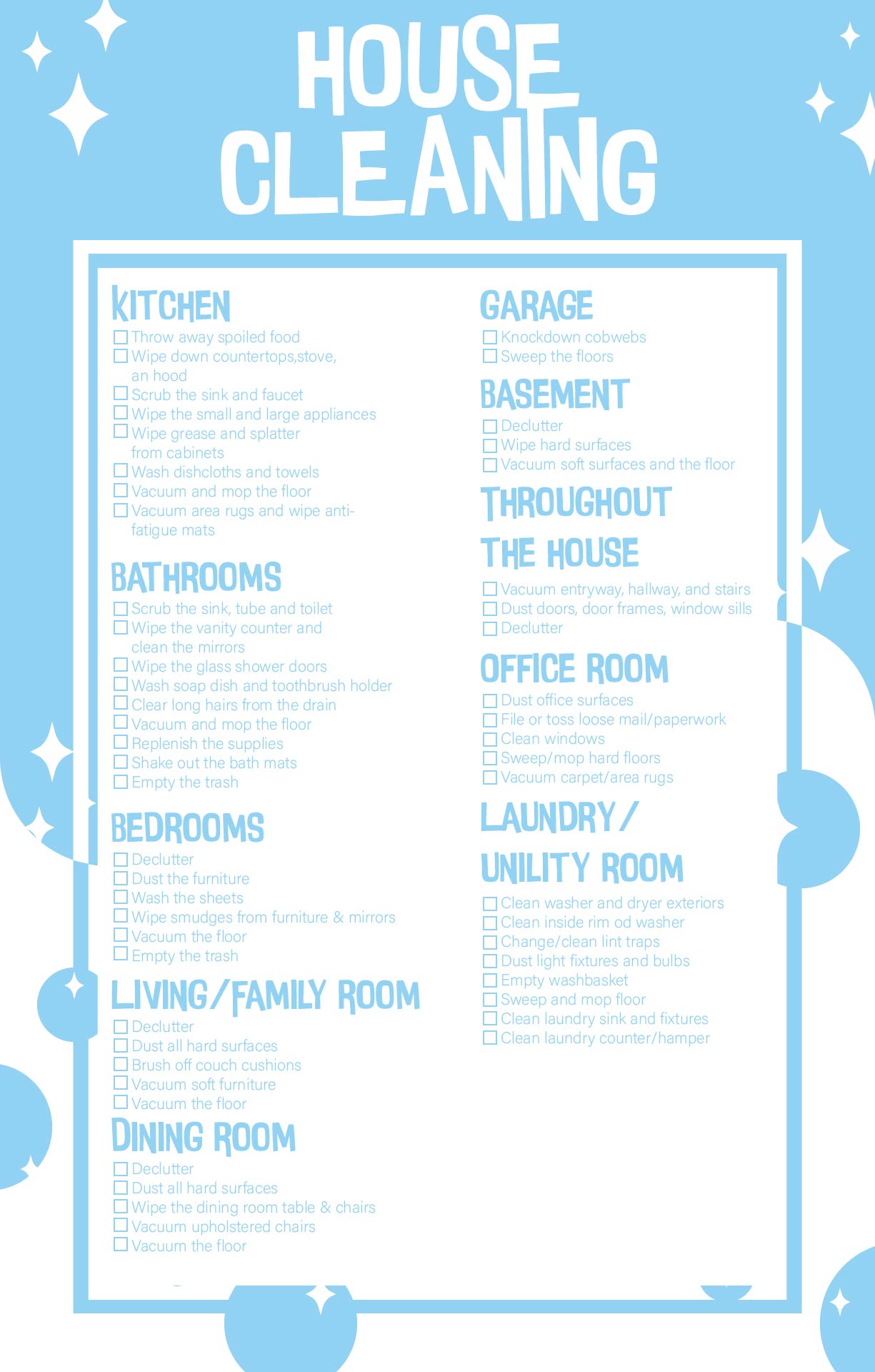 9 Best Images Of Printable Room Cleaning Checklist Free Printable 