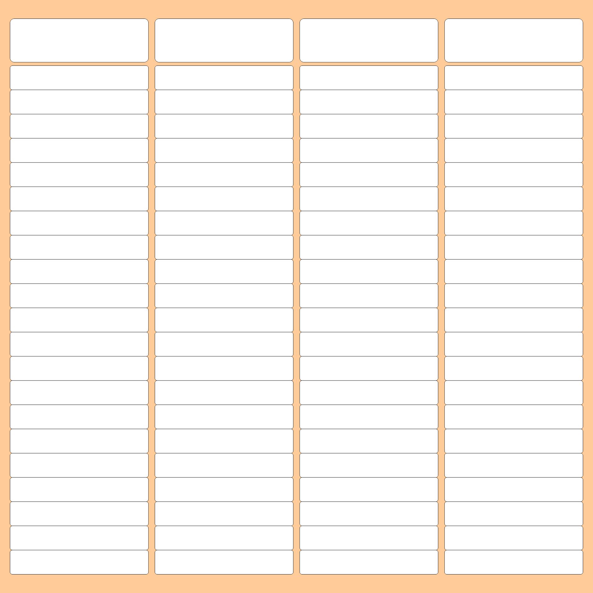 Printable Chart Blank 8 Column