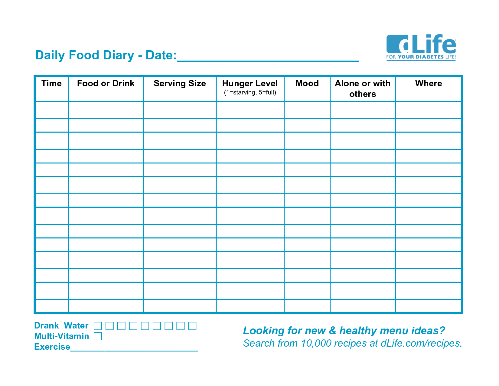 7 Best Images Of Free Printable Daily Food Log Daily Food Tracker Printable Printable Daily