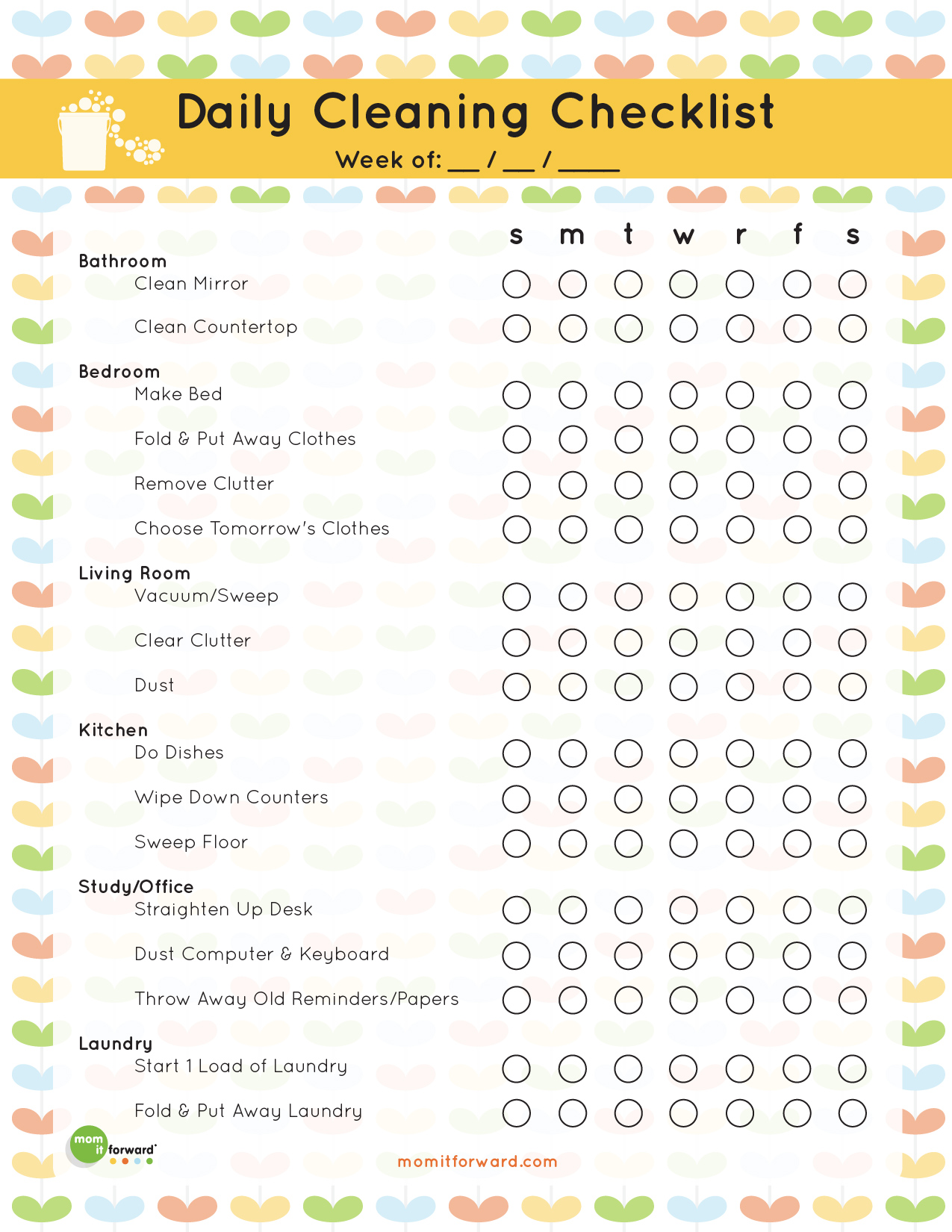 5 Best Images Of Daily House Cleaning Schedule Printable Weekly House