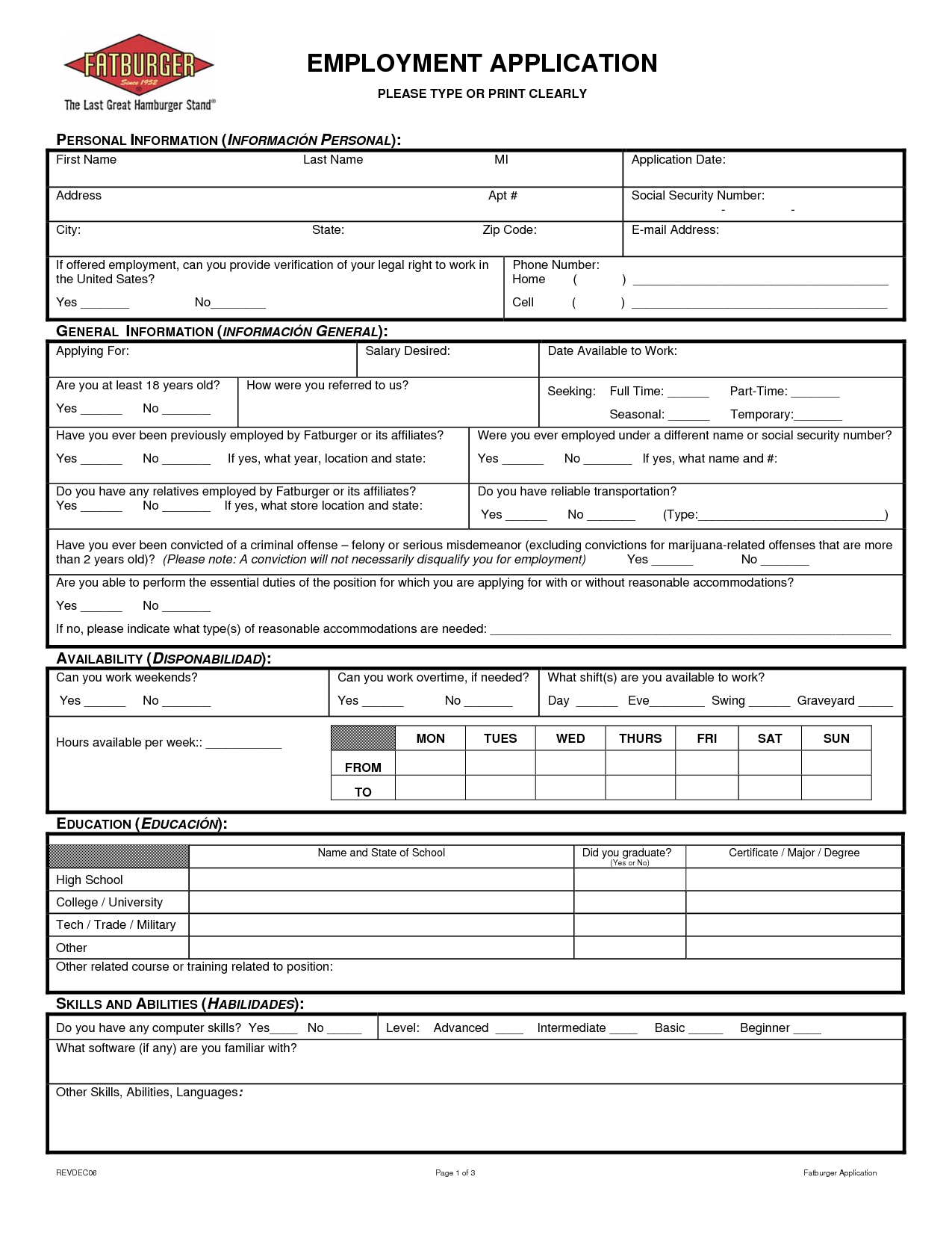 Search Results For Free Printable Generic Job Application Form 