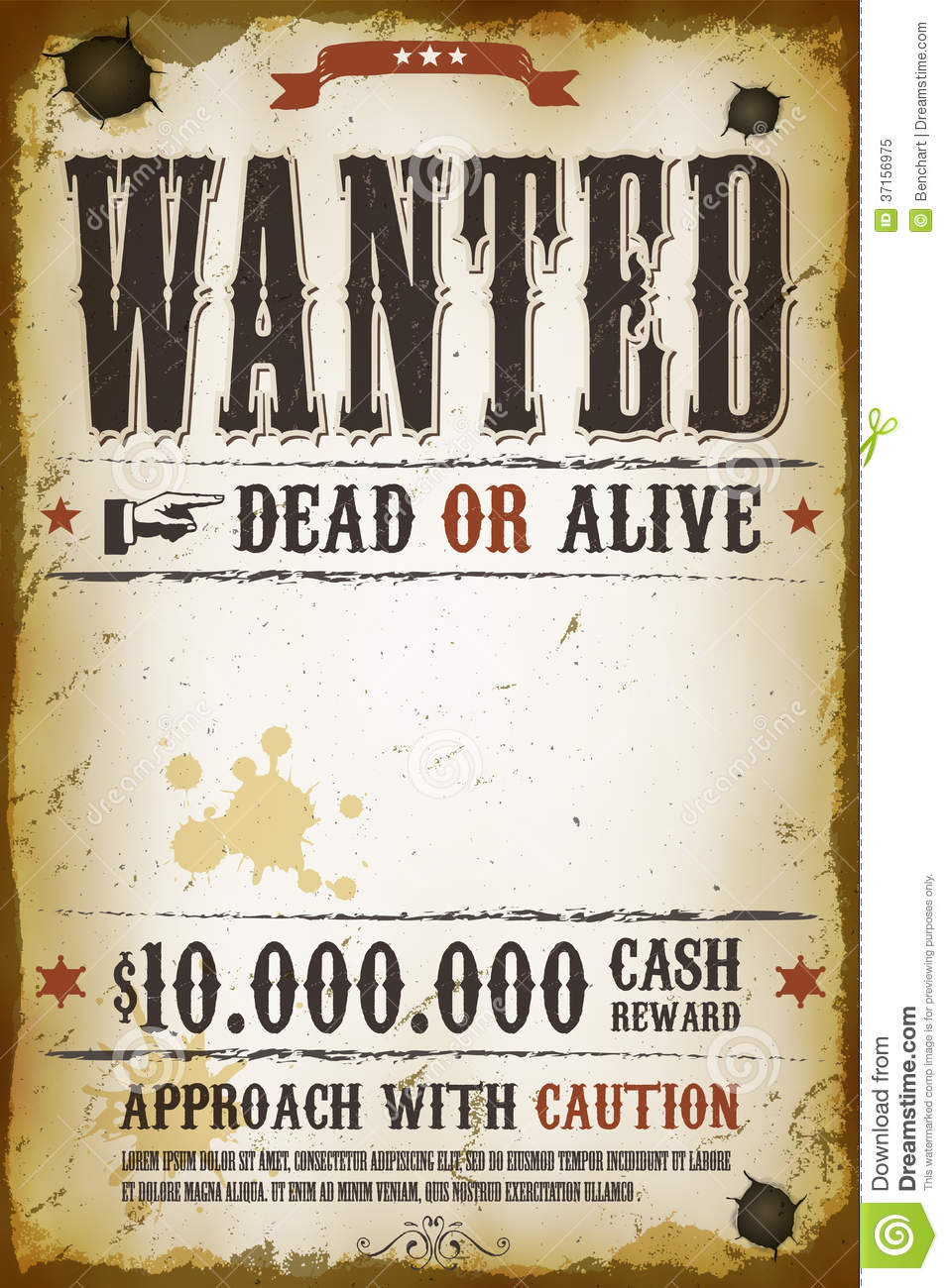 Western Wanted Poster Template Free Download Printable Templates