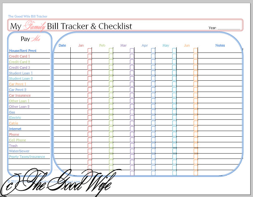 8 Best Images Of Year Budget Tracker Printable Free Printable Monthly 