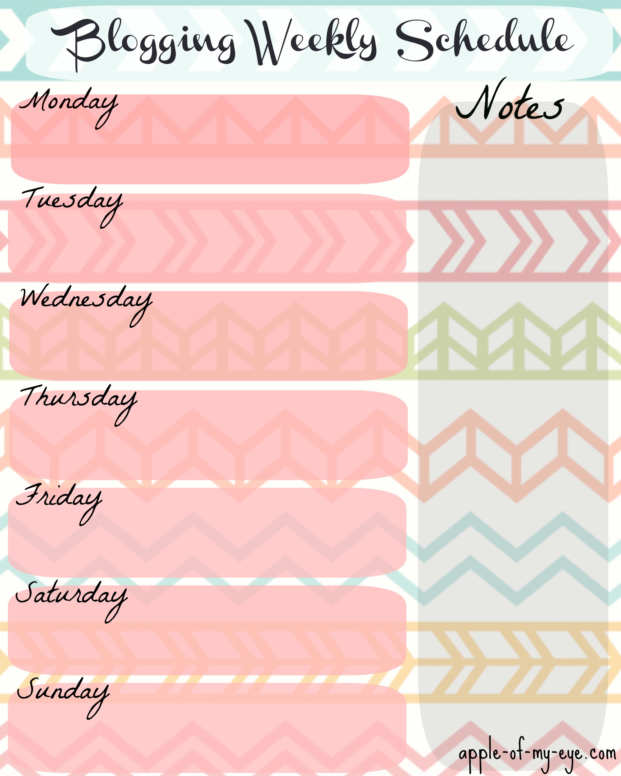 8 Best Images Of Cute Weekly Schedule Template Printable Cute