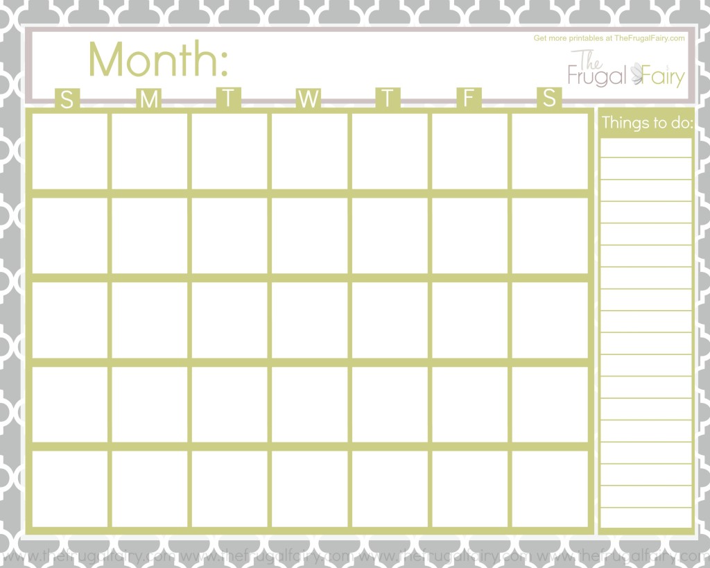 8 Best Images Of Free Cute Printable Calendars Blank Cute Blank Monthly Calendar Printable