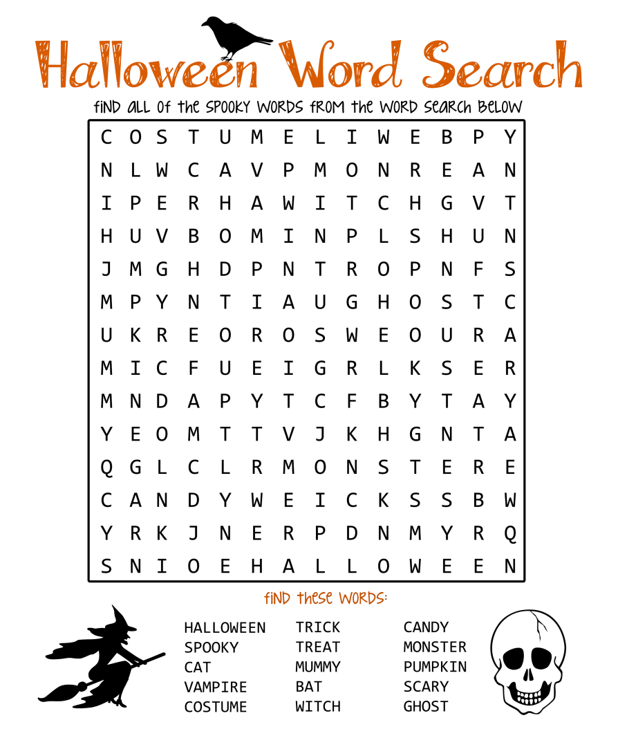 4 Best Images Of Printable Halloween Word Search Worksheets Printable 