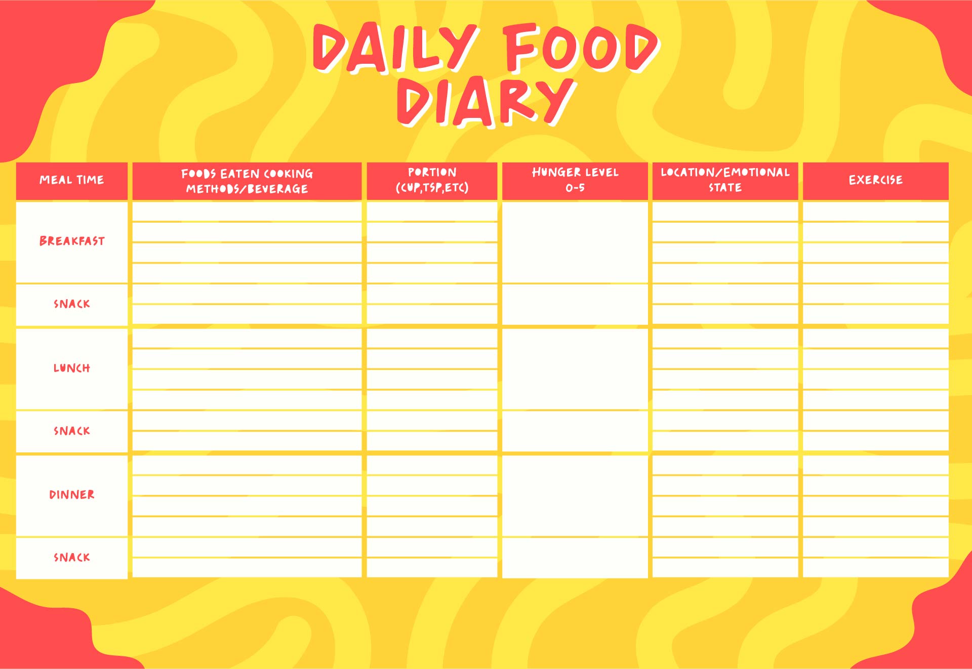 8 Best Images Of Printable Weekly Food Log Journal Printable Weekly 