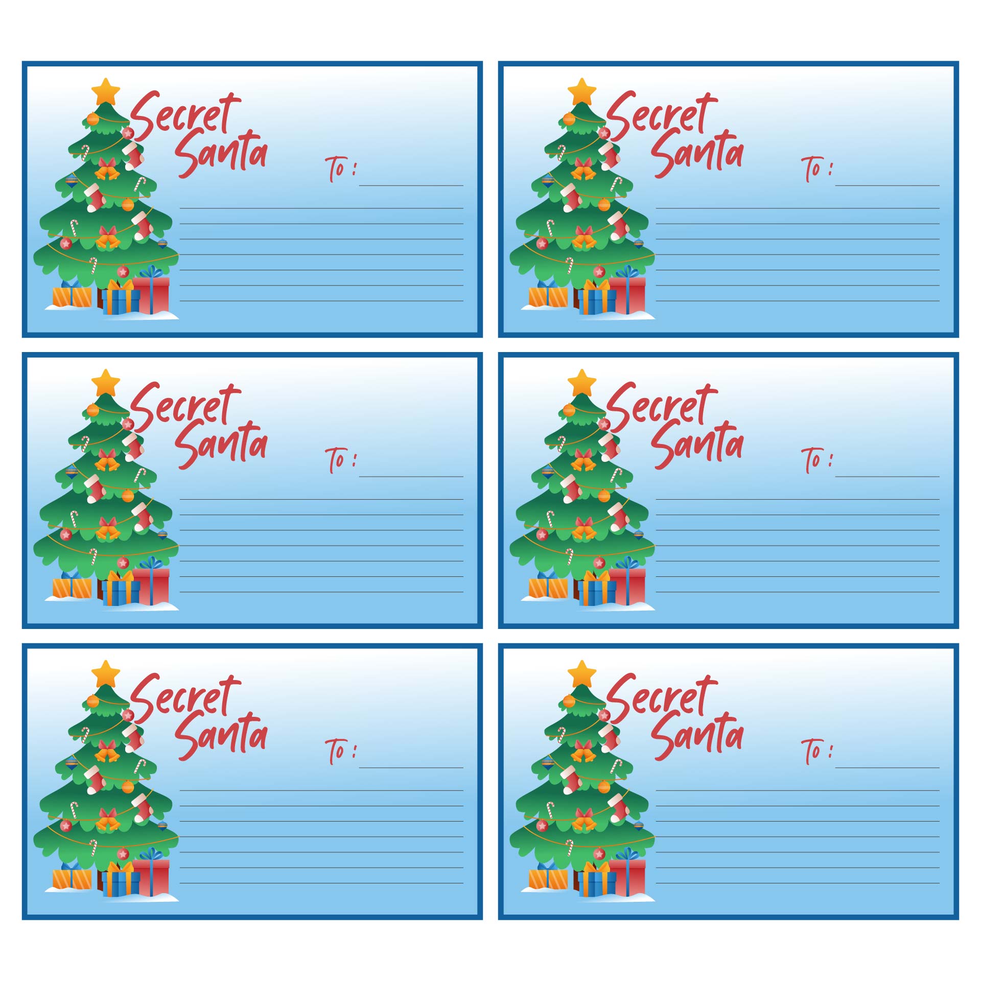 Secret Santa Cards Printable Free Printable World Holiday