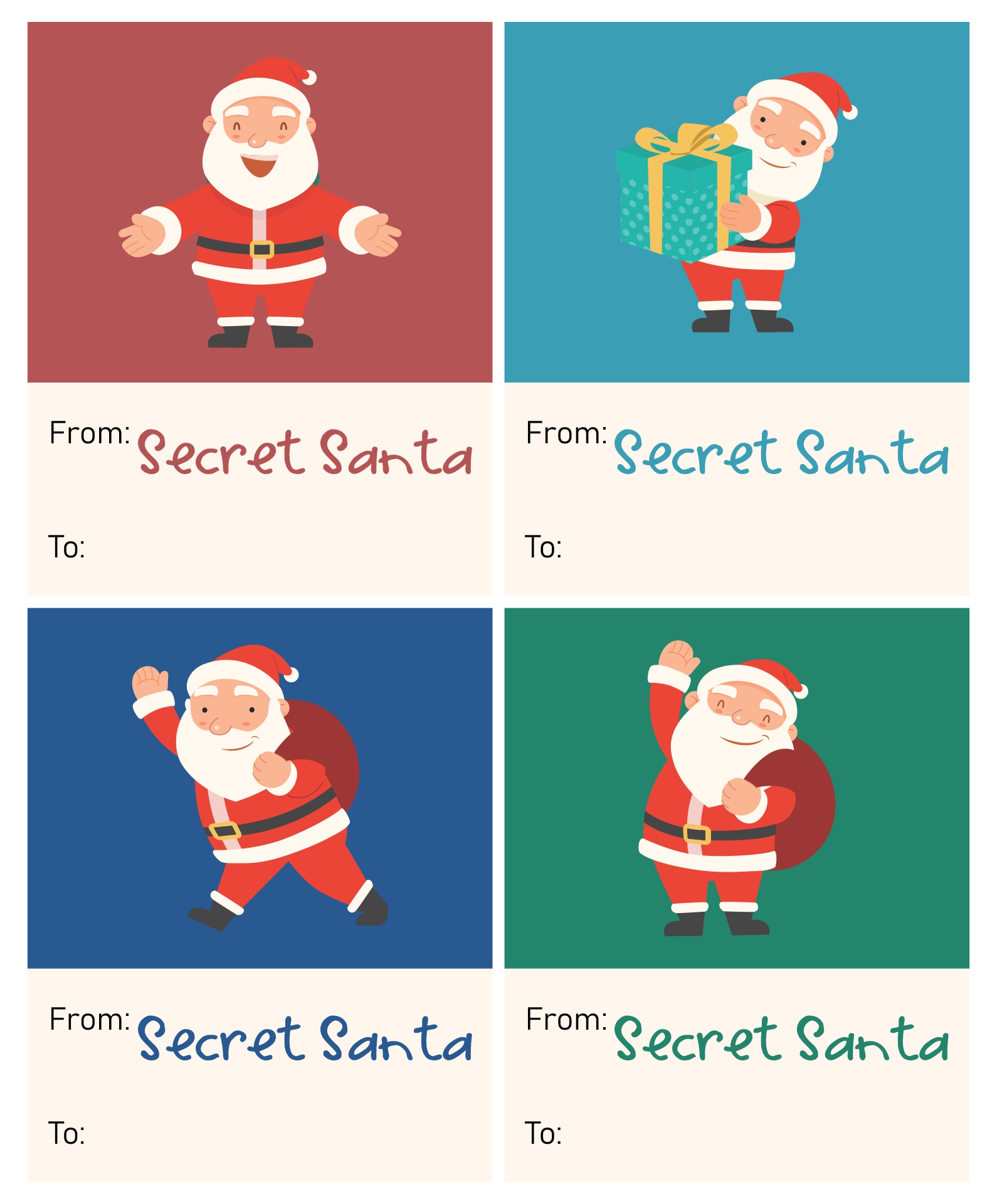 4 Best Images Of Printable Secret Santa Cards Printable Secret Santa Christmas Card Secret