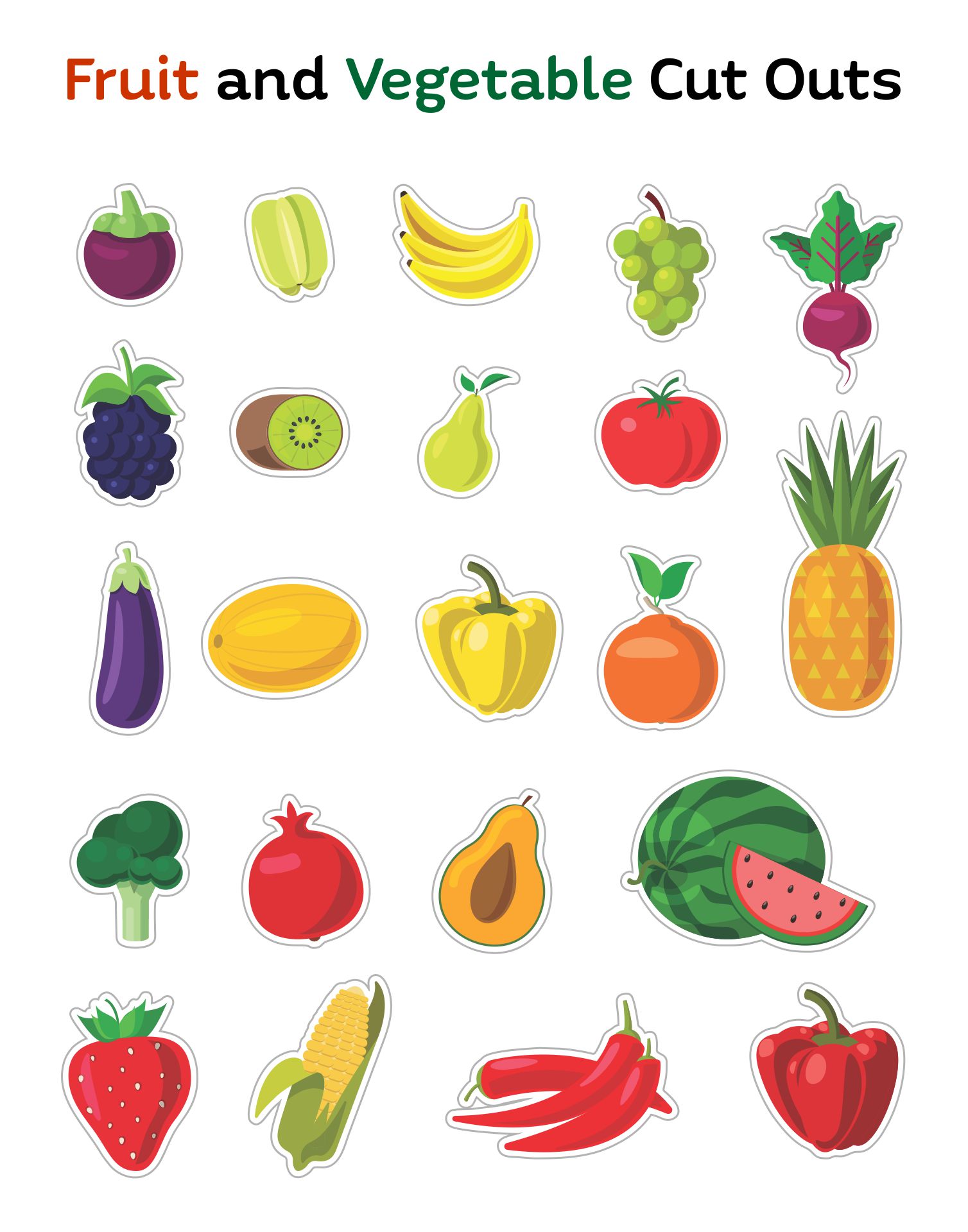 Free Printable Pictures Of Fruits And Vegetables Pdf