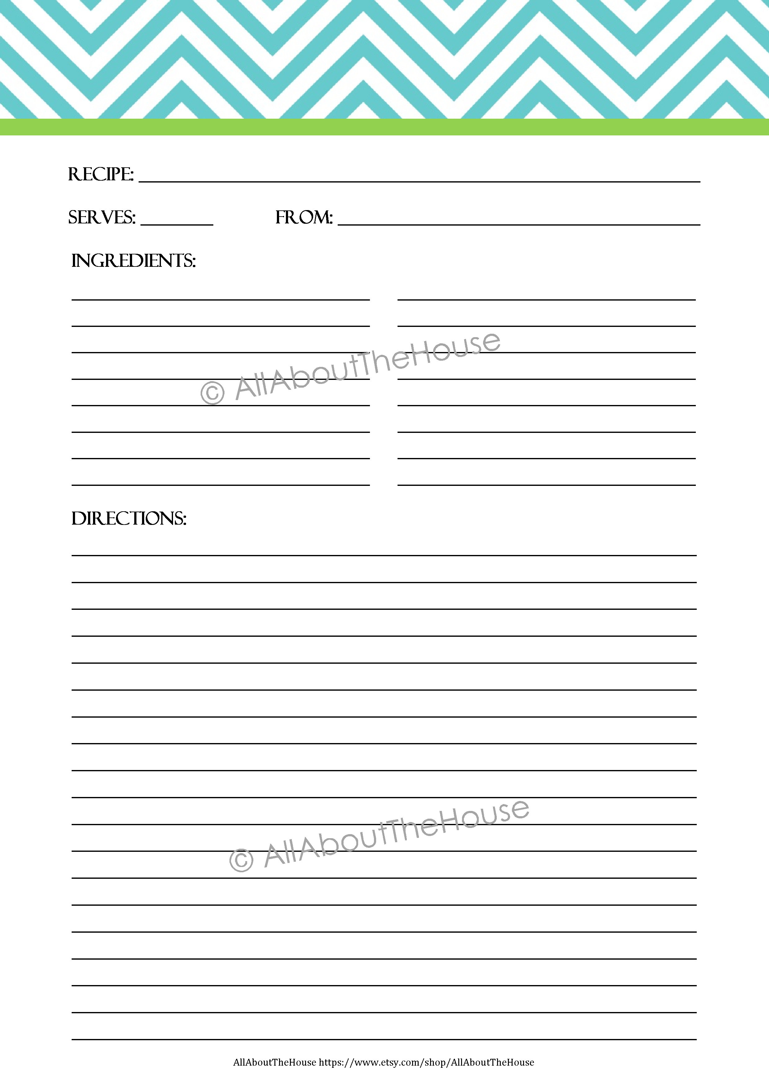 5 Best Images Of Free Printable Recipe Sheets Full Page Recipe 