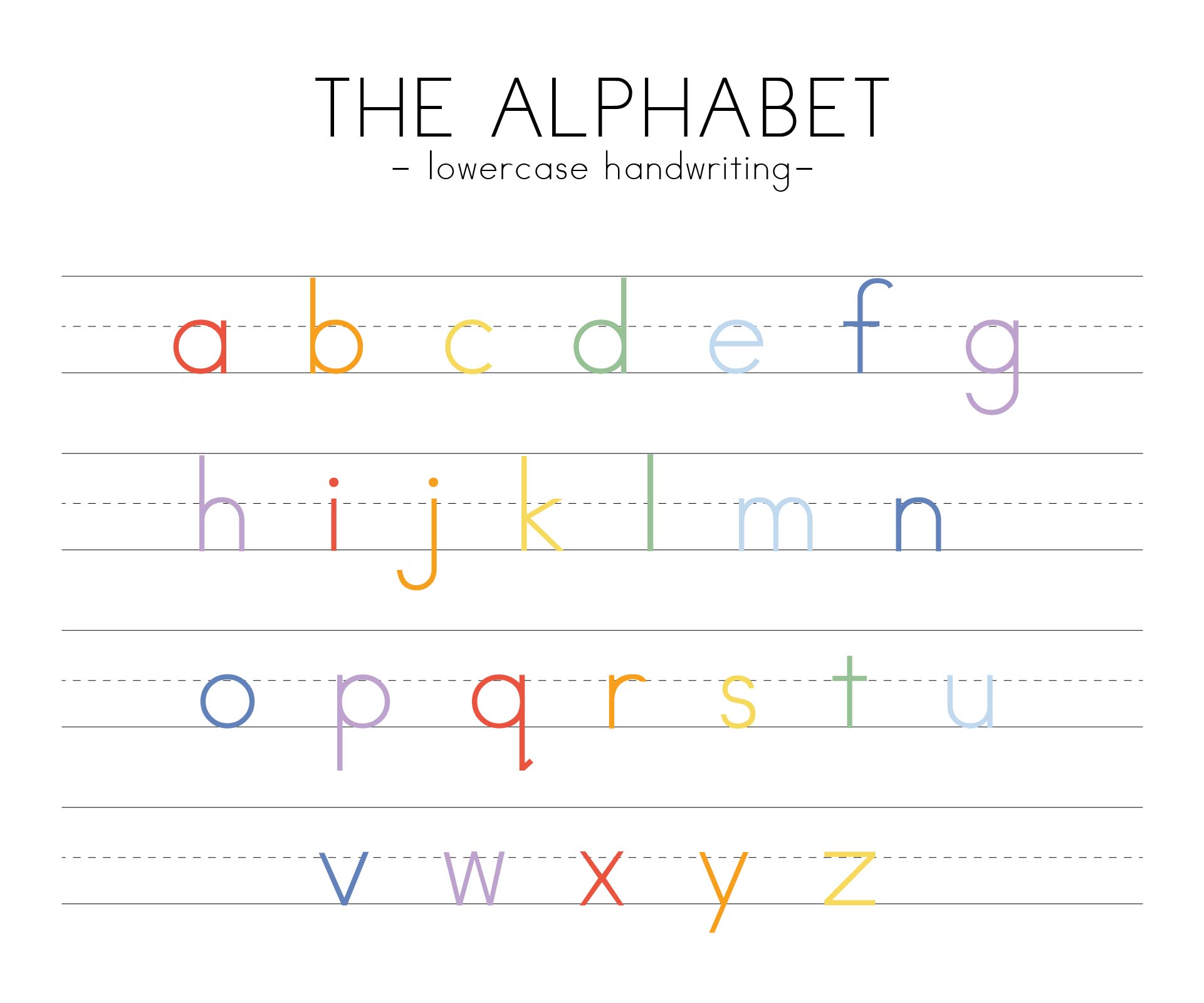 Printable Lower Case Letters