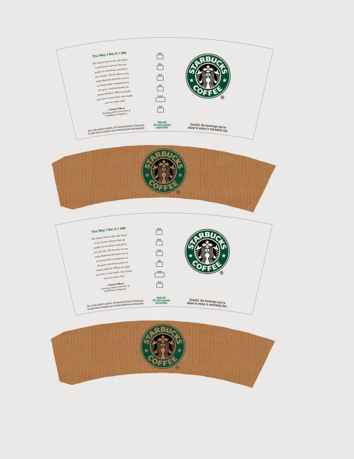 Printable Starbucks Cup Label