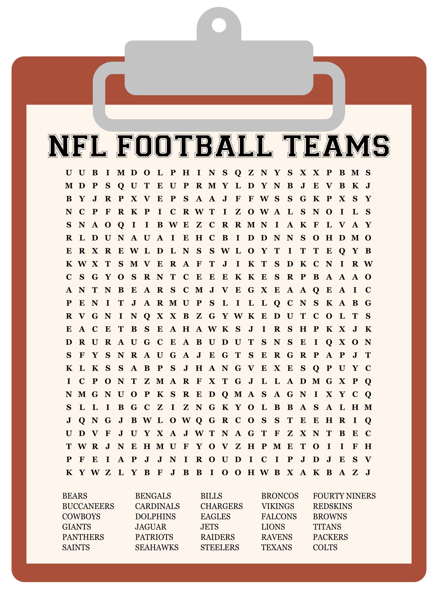 6 Best Images Of NFL Football Team Word Search Printable NFL Football Word Search Printable