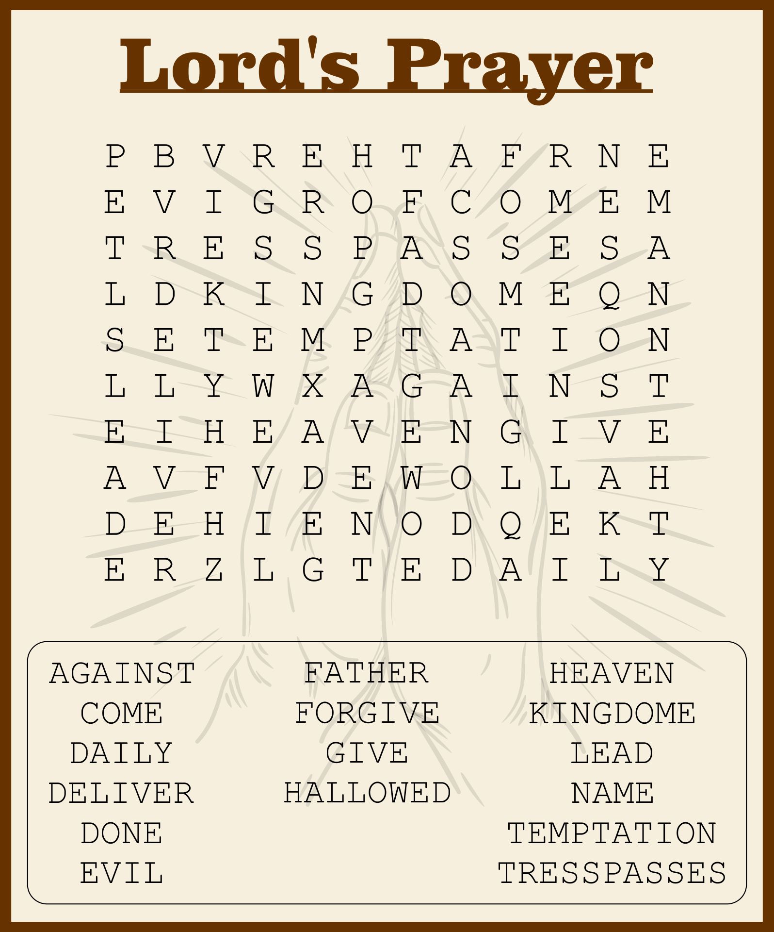 6 Best Images Of Prayer Crossword Puzzle Printable Prayer Word Search Printable Prayer