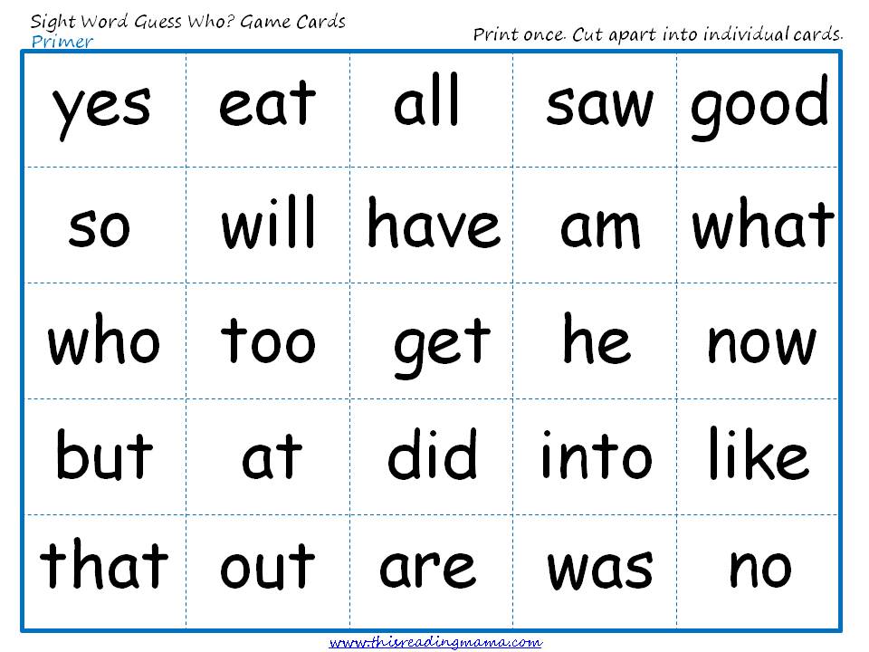 8 Best Images Of Printable Kindergarten Sight Word Games Kindergarten Sight Word Bingo 