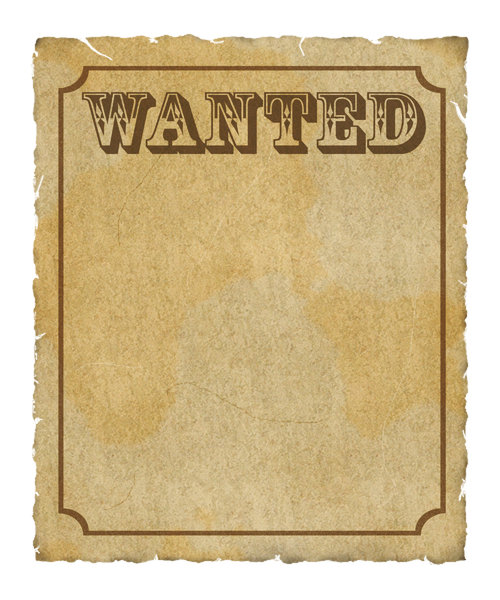 Western Wanted Sign Template