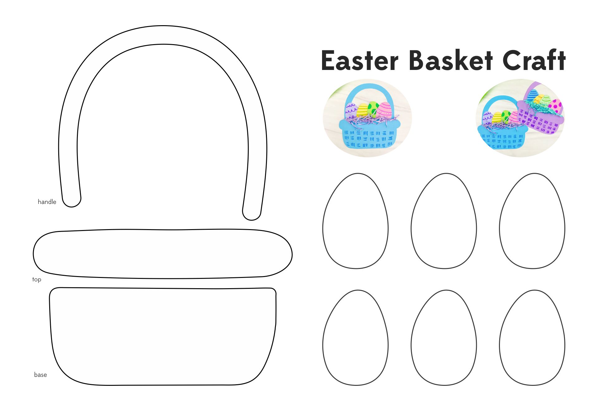 Easter Basket Template Printable Free