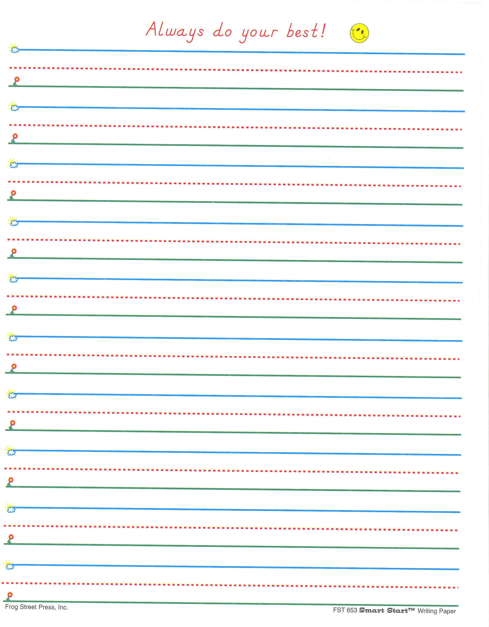 Free Printable Lined Paper For 1st Graders