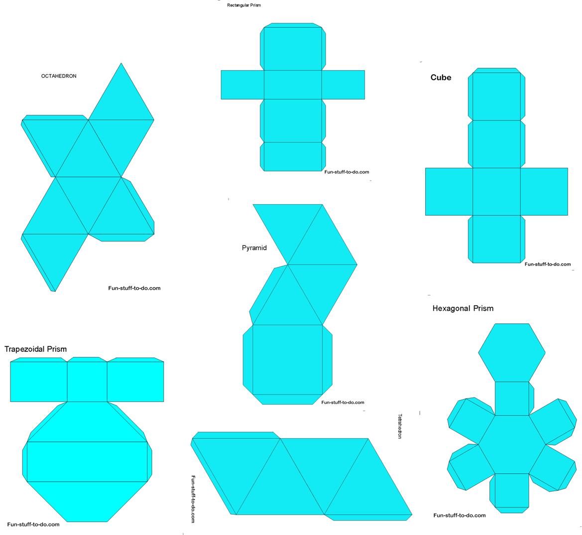 5 Best Images Of Make 3D Shapes Printable Templates 3D Geometric 