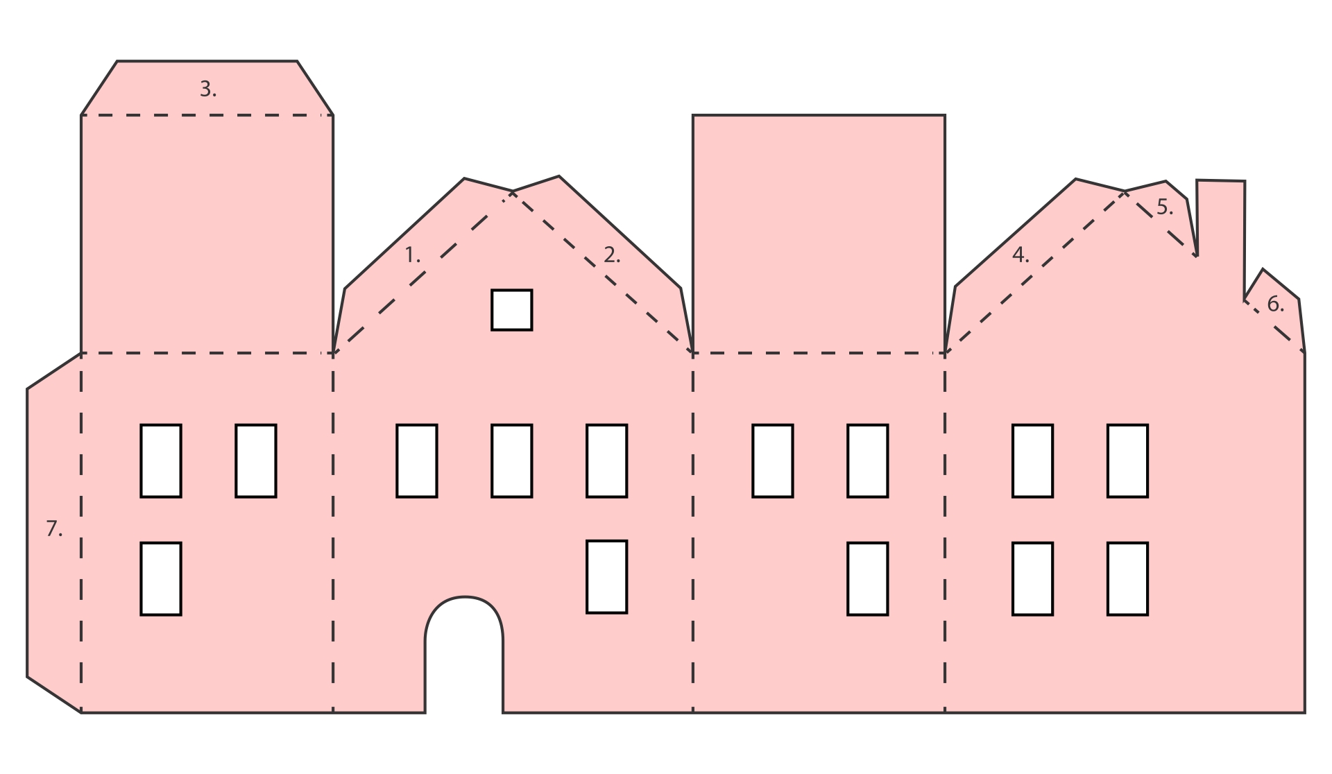 Printable 3d Paper City Buildings Template