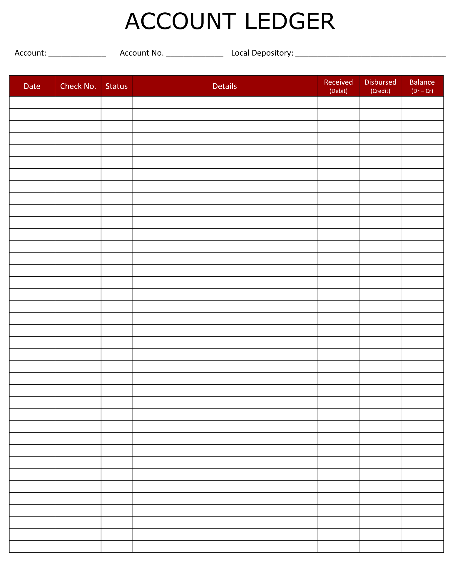 7 Best Images of Accounting Ledger Template Printable Free Printable