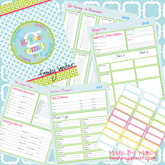 5 Best Images Of Household Organization Binder Printables Free 