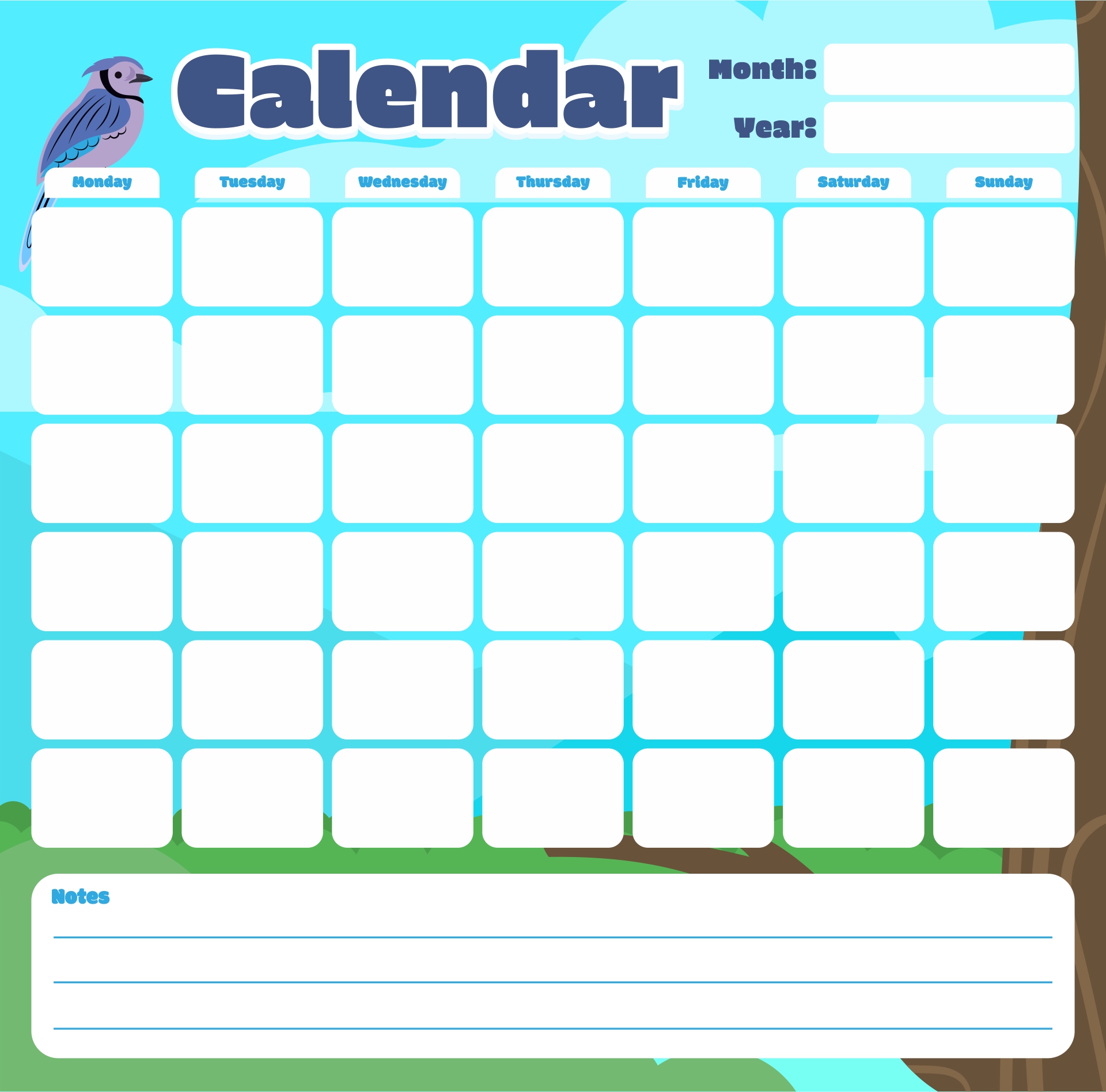 calendar fill in templates calendar template printable free fill in