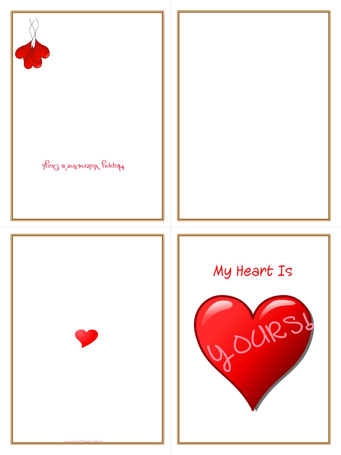 Valentines Card Template Printable