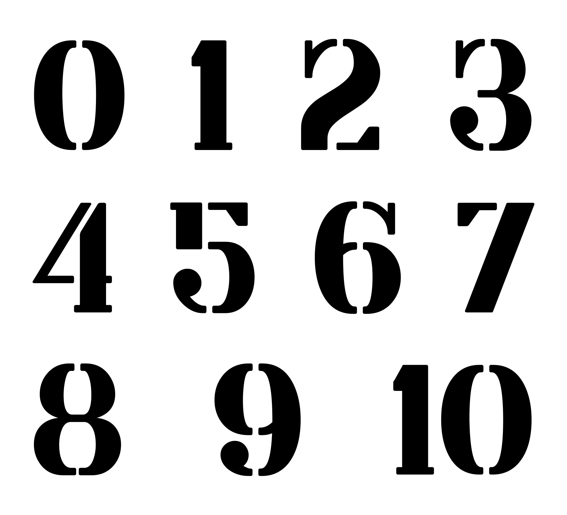 Number Stencils Free Printable