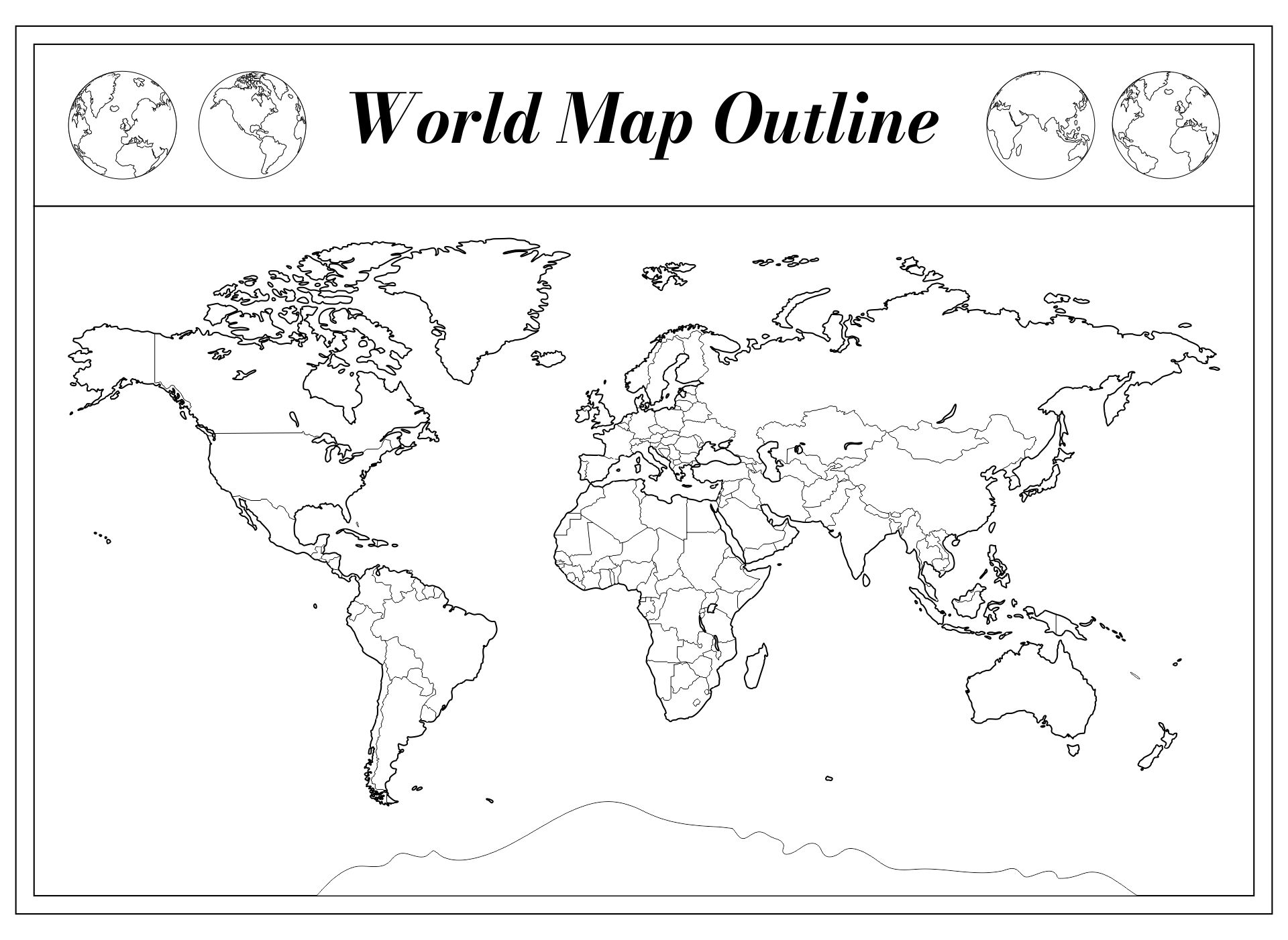 7 Best Images Of World Map Printable A4 Size World Map Printable 