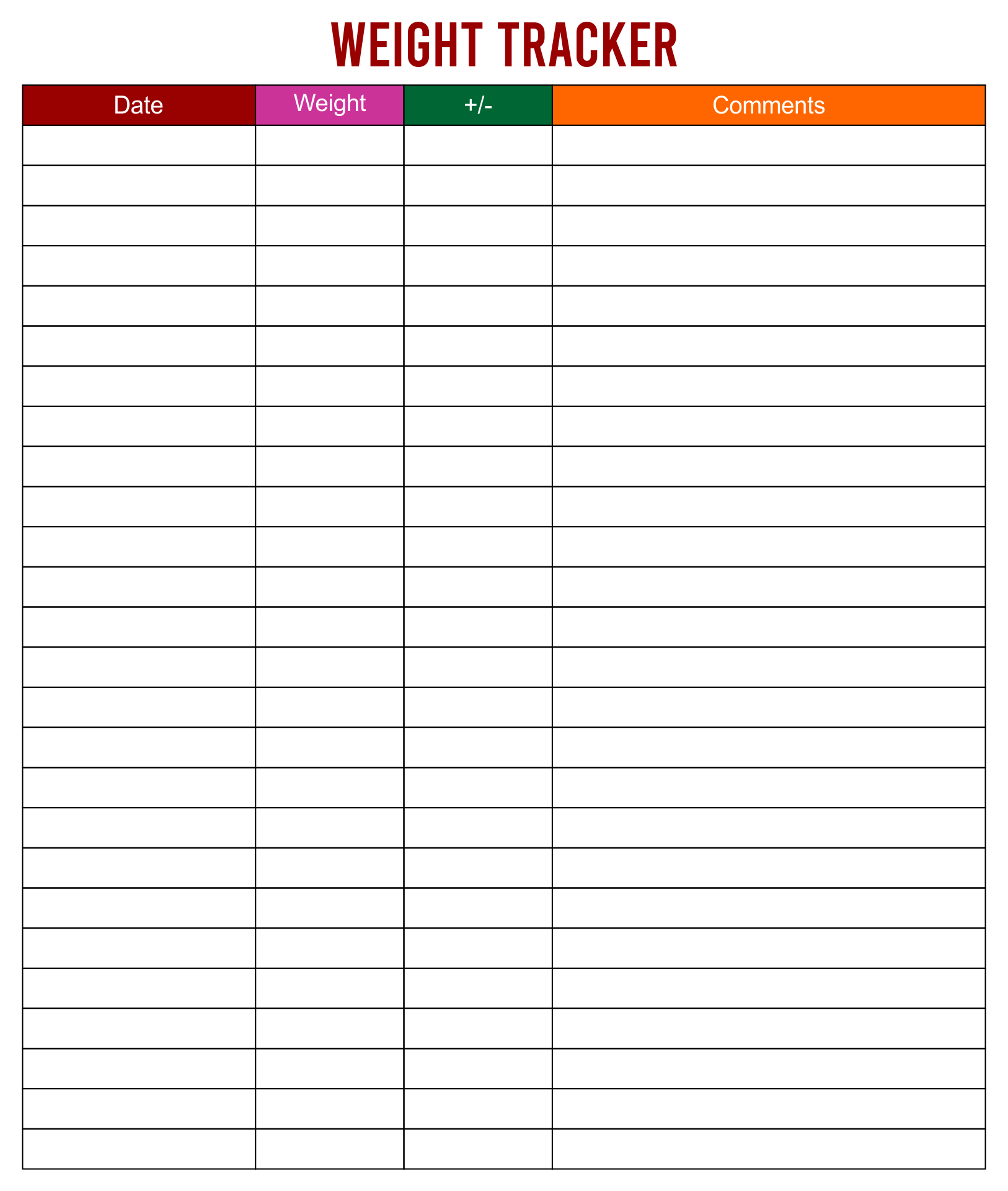 8 Best Images Of Printable Weight Log Sheet Printable Daily Weight Loss Chart Free Printable