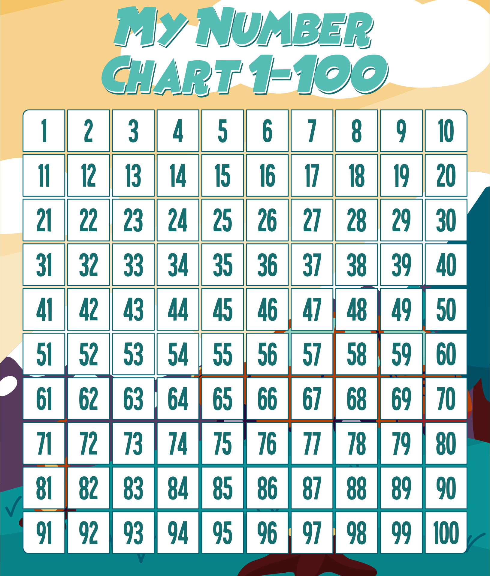 6 Best Images Of 1 100 Chart Printable Printable Number Chart 1 100 Large Printable Numbers 