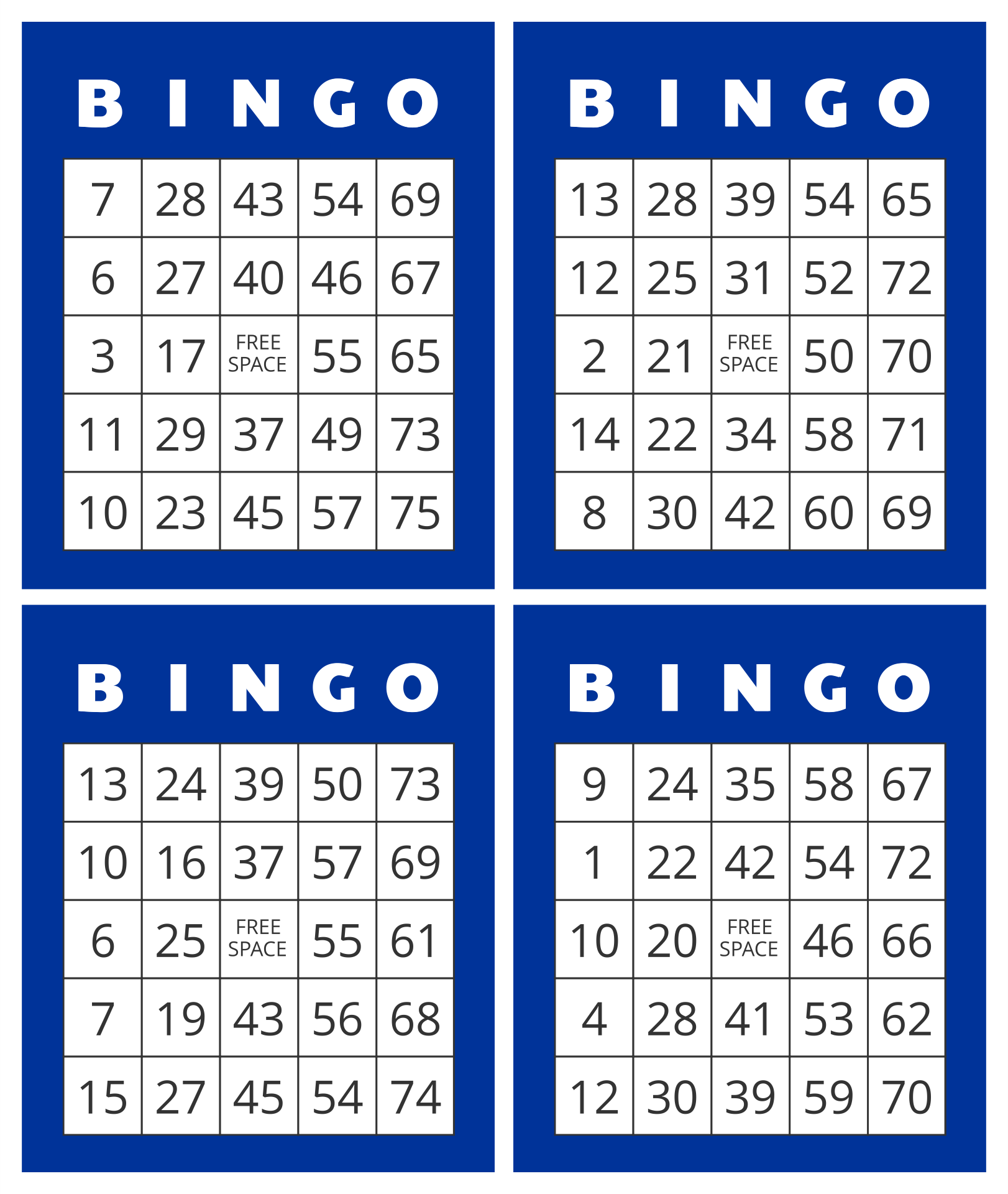 Bingo 75 Numbers
