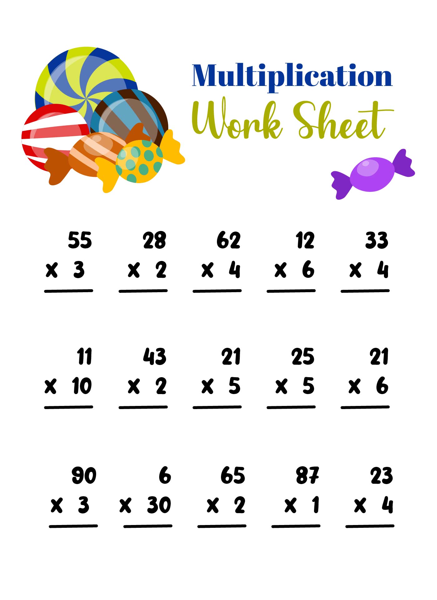 Multiplication Printable Worksheets For Grade 1