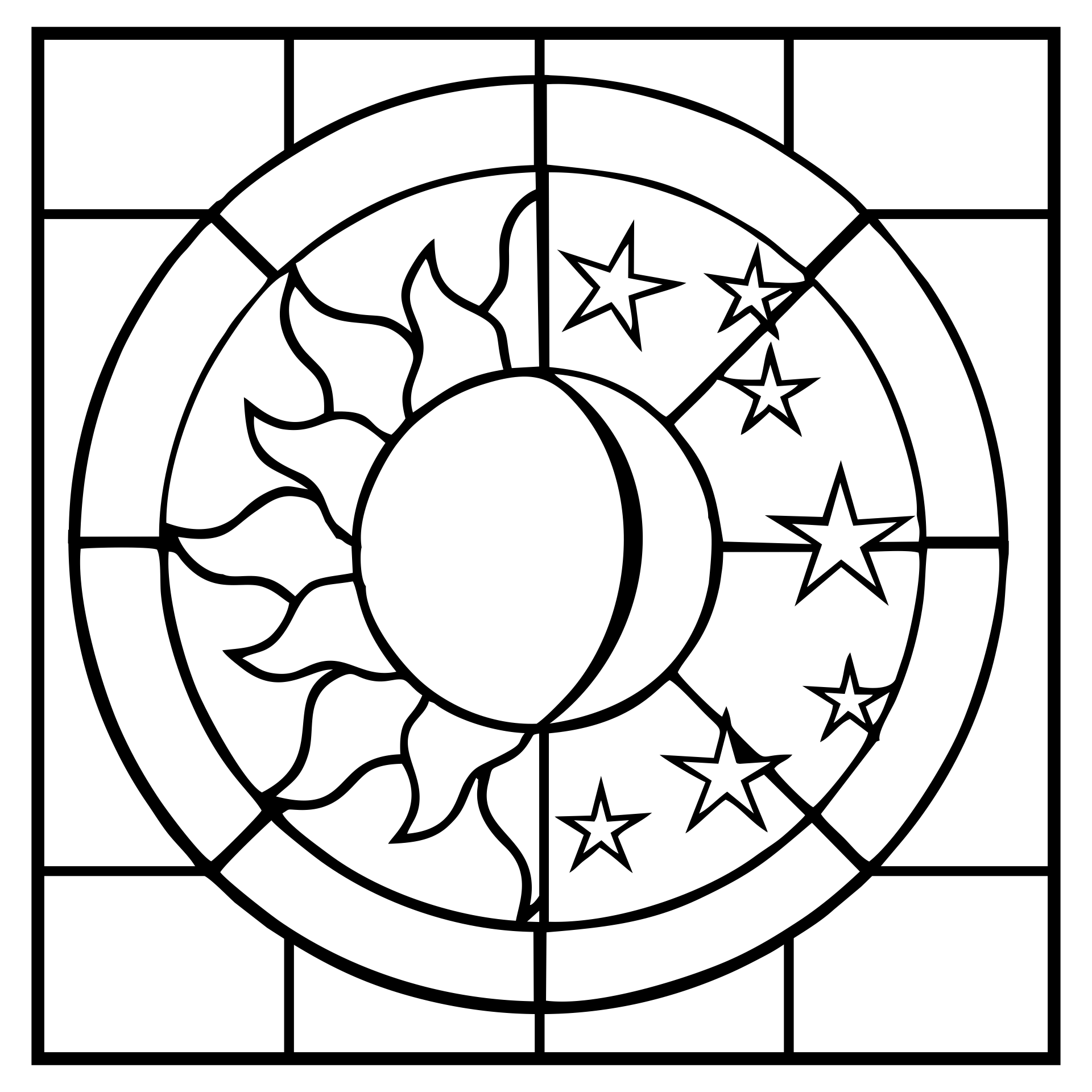 6 Best Images Of Printable Sun And Moon Designs Mandalas Coloring Pages Of Cool Designs Free