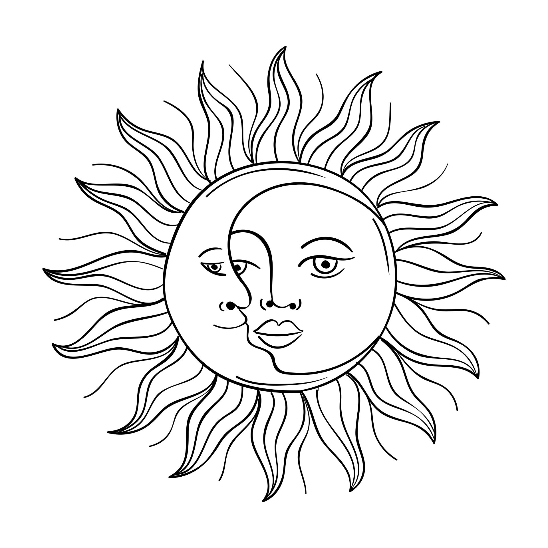 6 Best Images of Printable Sun And Moon Designs - Mandalas Coloring