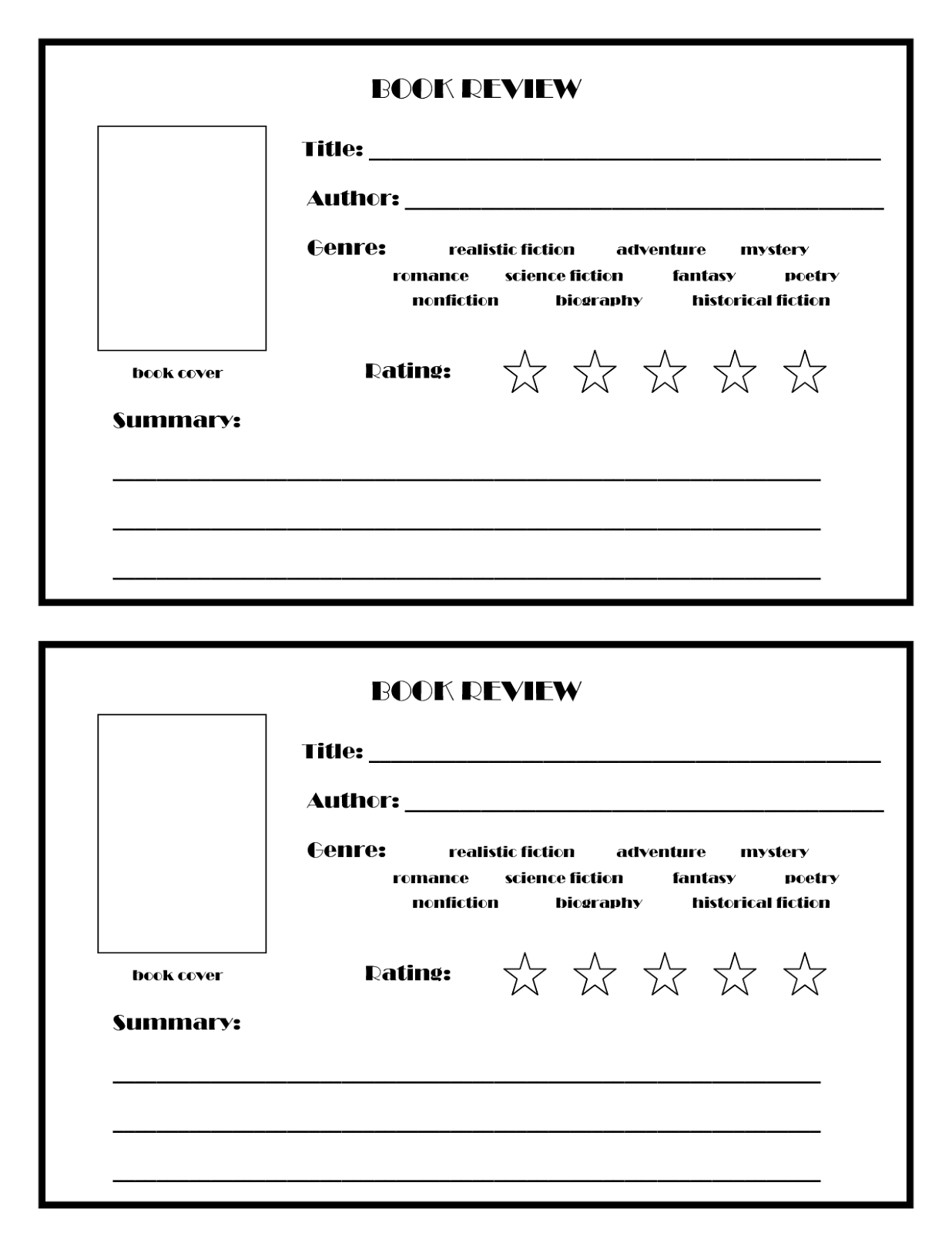 7 Best Images of Book Review Printable Template Book Review Template