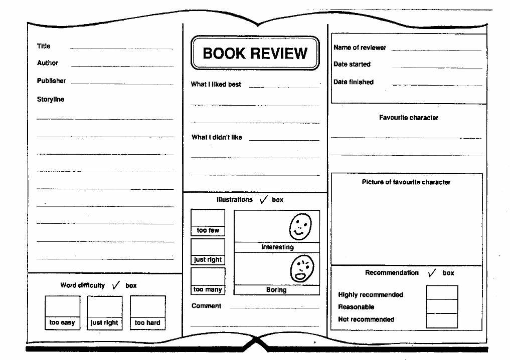 Book Review Printable Worksheets