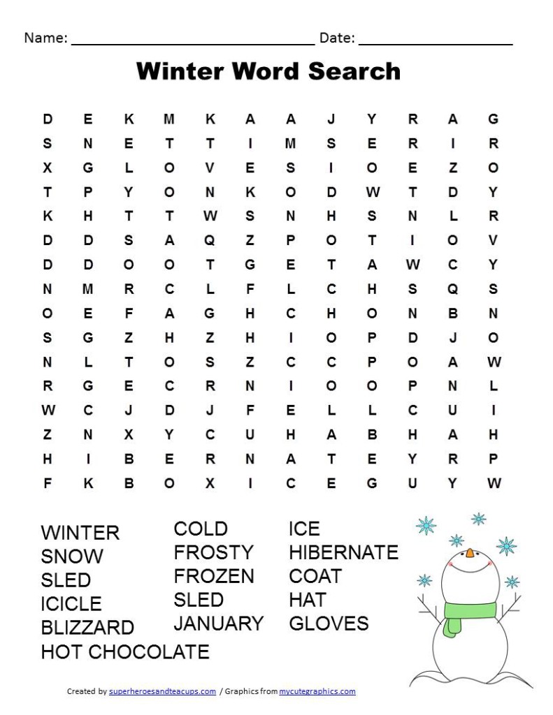 7 Best Images Of Free Printable Winter Word Search Fun Winter Word Search Printable Free