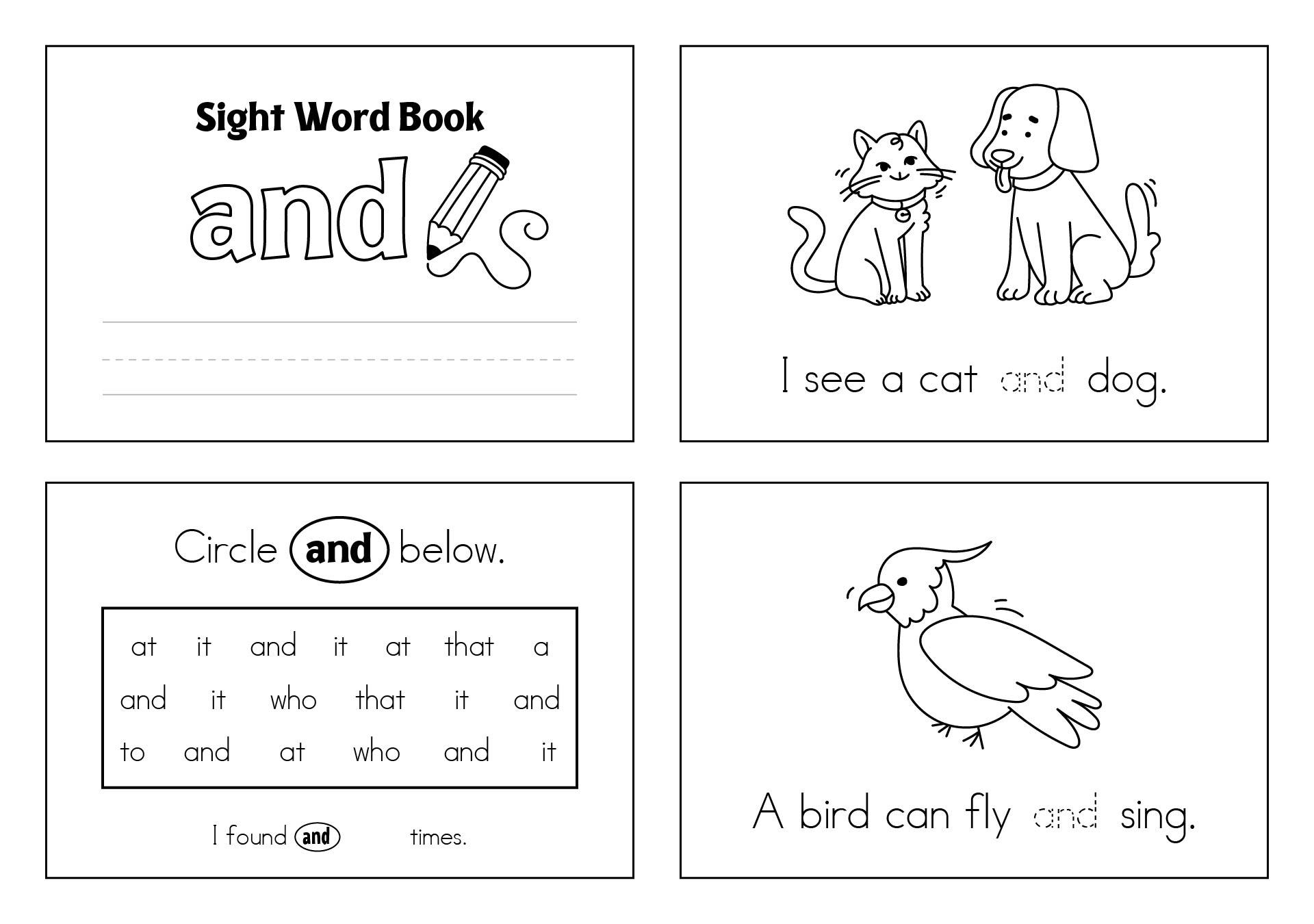 4 Best Images Of Printable Preschool Sight Word Books Kindergarten Sight Words Printable Books 