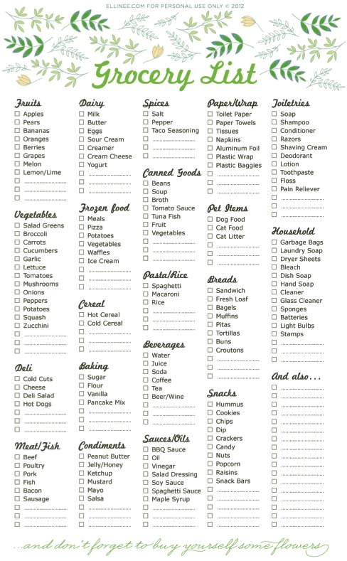 6 Best Images Of Printable Grocery List Template By Aisle Printable 