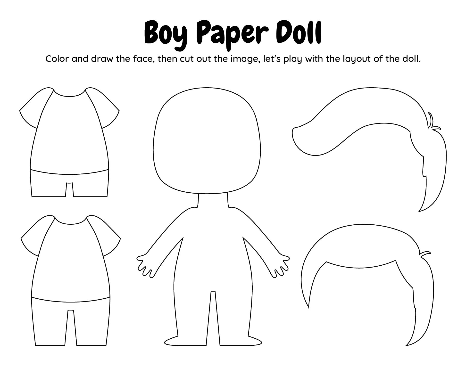 Paper Doll Boy And Girl Template Hq Printable Documents Images And