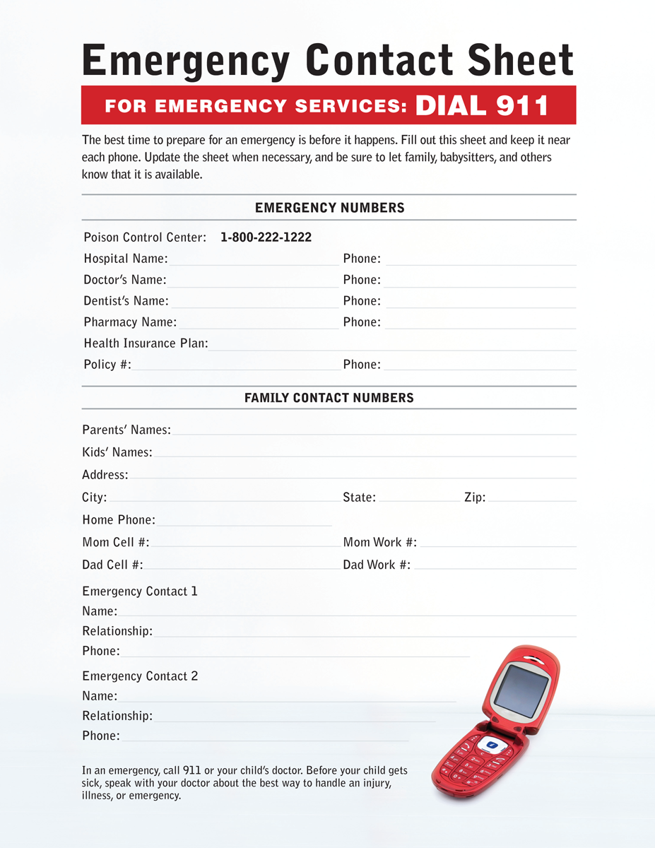 7 Best Images Of Printable Emergency Contact List Printable Emergency 