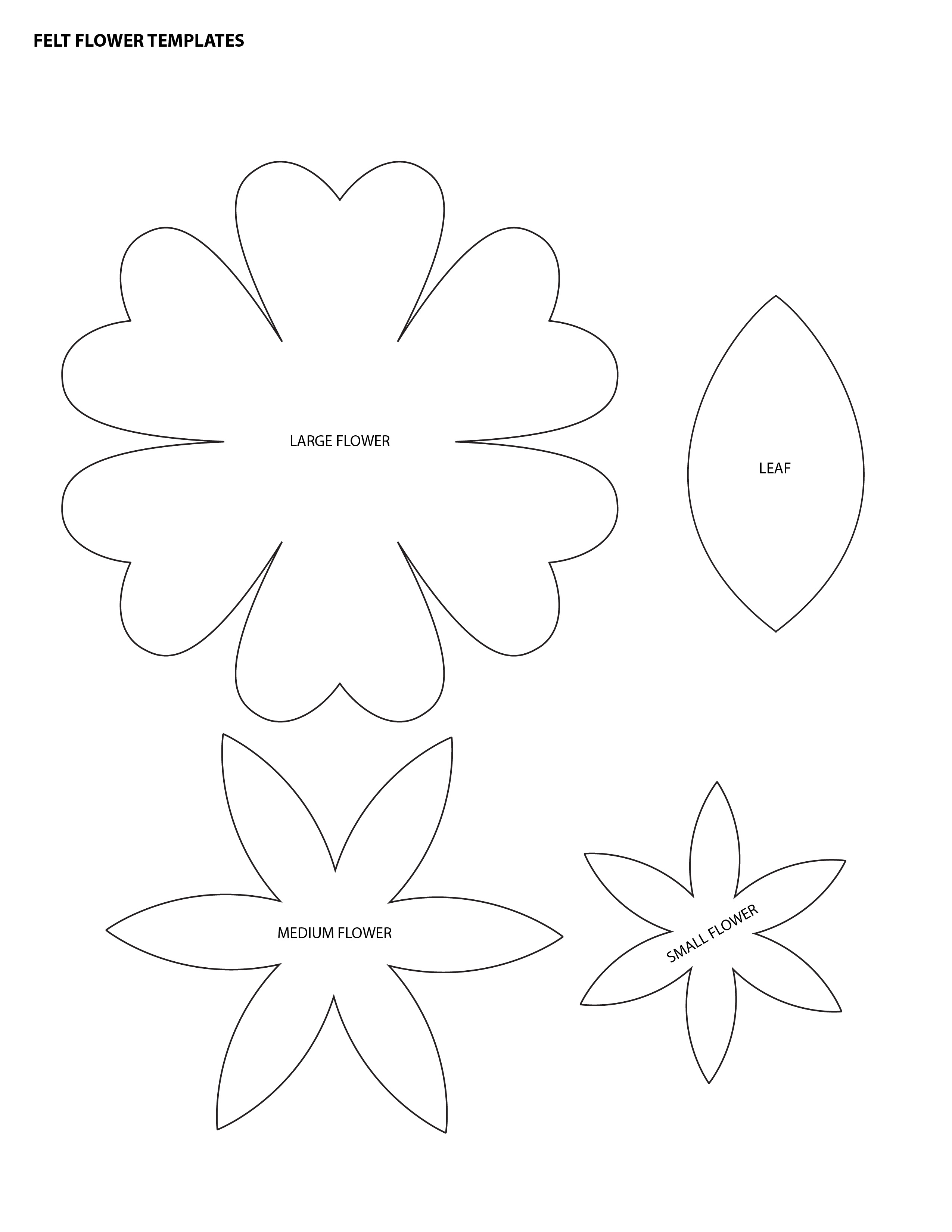 felt flower templates for headbands