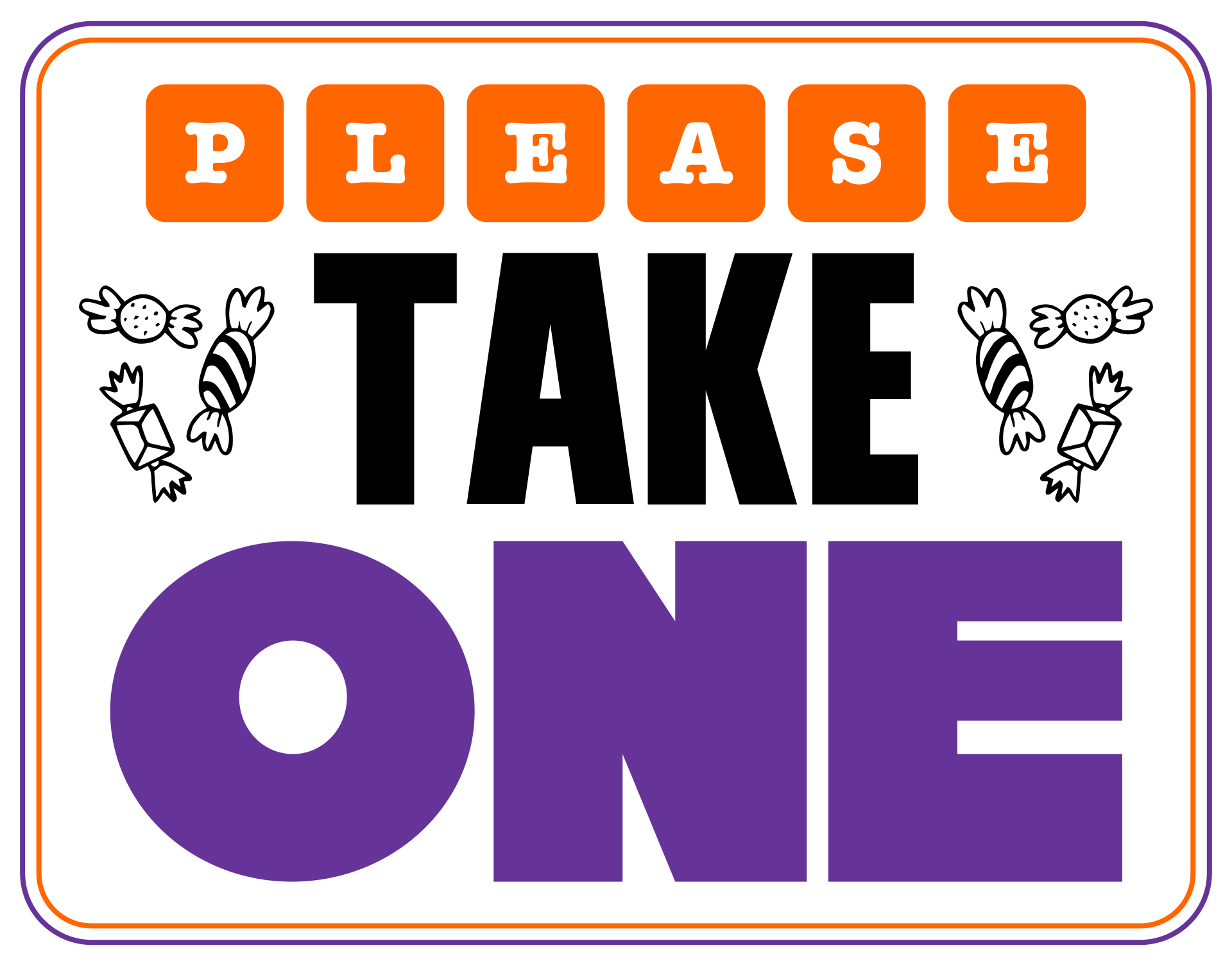 Please Take One Sign Free Printable Free Printable Templates