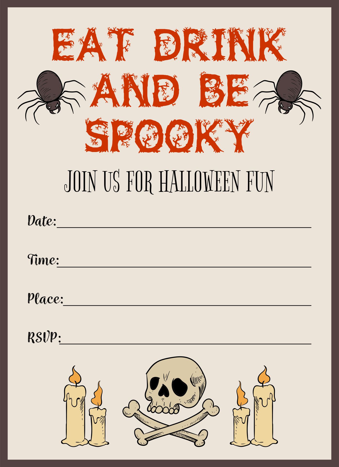 Halloween Invitations Free Printable Template Printable Templates Free