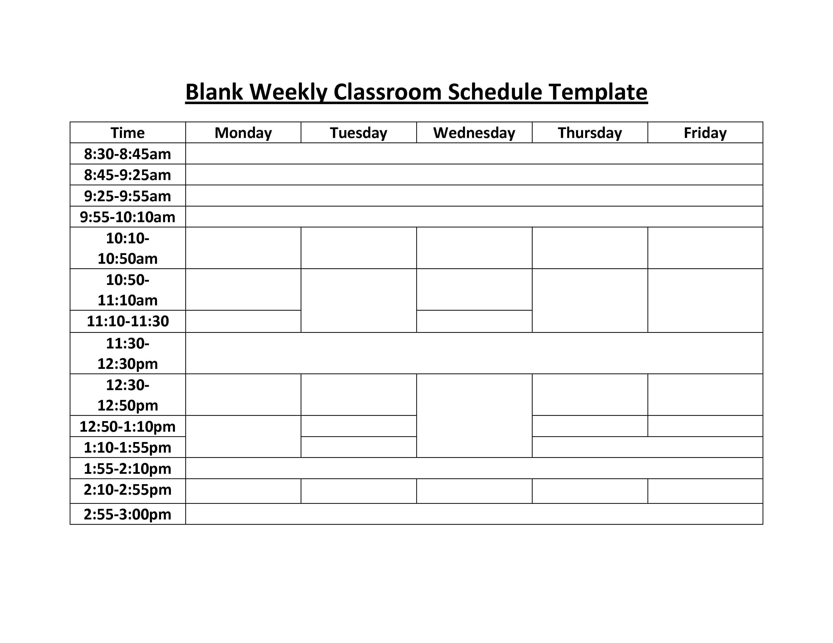 7 Best Images Of Blank Weekly Schedule Template Printable Blank 